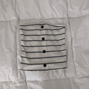 Black+White Striped Bandeau